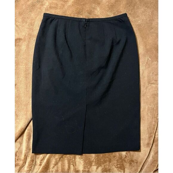 Vintage Calvin Klein Women’s 2 Pencil Skirt with Back Slit Size 2 Black Lined - Picture 8 of 8